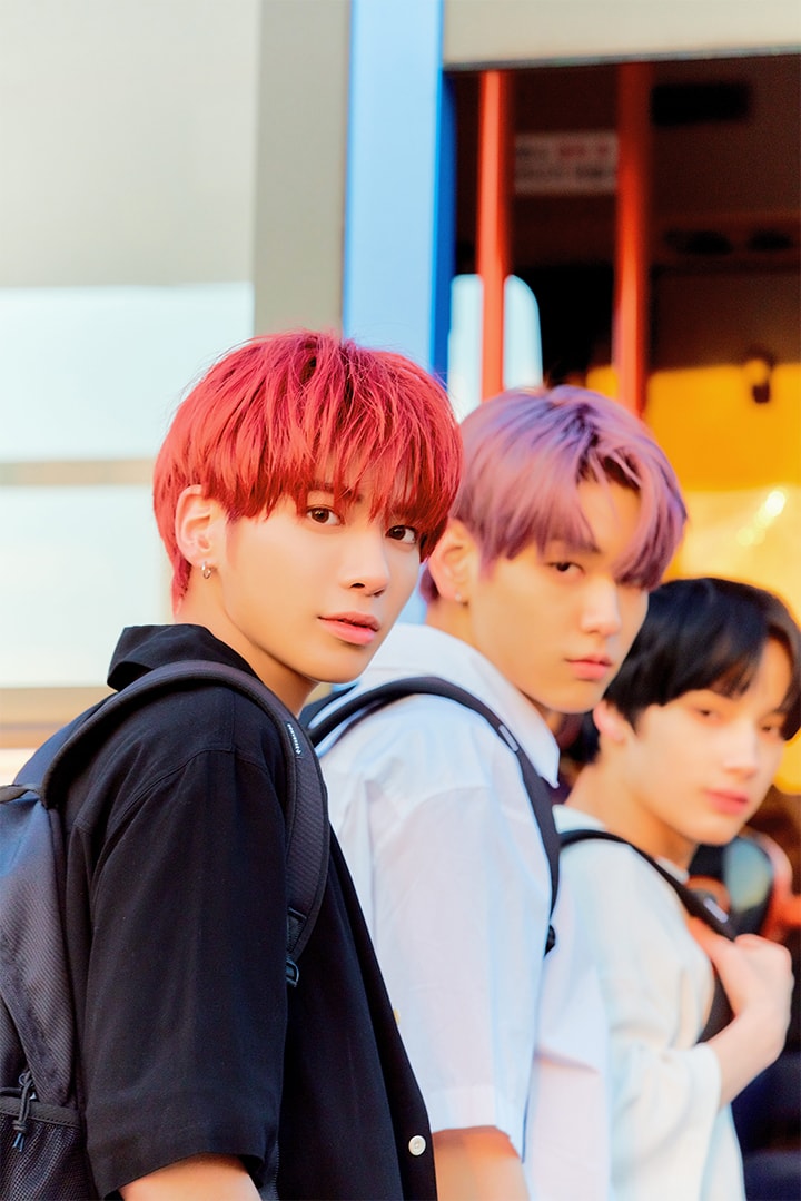 PORT-Taehyun; Photo of TOMORROW X TOGETHER member TAEHYUN, SOOBIN, HUENINGKAI.