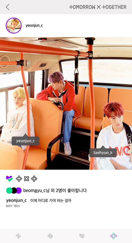 PORT-Yeonjun; Photo of TOMORROW X TOGETHER member YEONJUN, SOOBIN, TAEHYUN.
