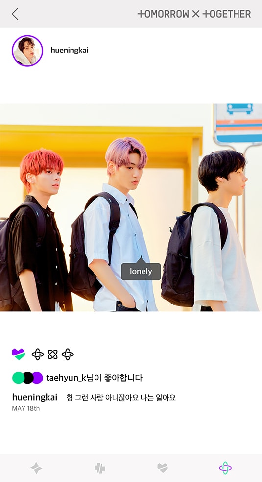 PORT-Hueningkai; Photo of TOMORROW X TOGETHER member HUENINGKAI, TAEHYUN, SOOBIN.