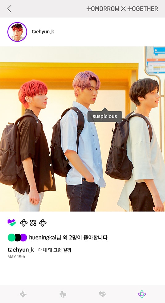 PORT-Taehyun; Photo of TOMORROW X TOGETHER member TAEHYUN, SOOBIN, HUENINGKAI.