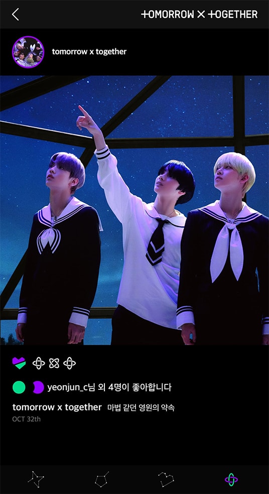 STARBOARD-Group; Photo of TOMORROW X TOGETHER member SOOBIN, HUENINGKAI, YEONJUN.