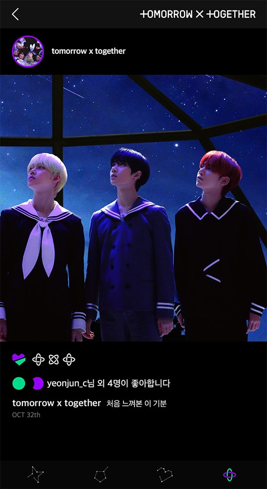 STARBOARD-Group; Photo of TOMORROW X TOGETHER member YEONJUN, BEOMGYU, TAEHYUN.