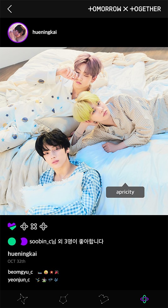 STARBOARD-Hueningkai; Photo of TOMORROW X TOGETHER member HUENINGKAI, SOOBIN, YEONJUN.
